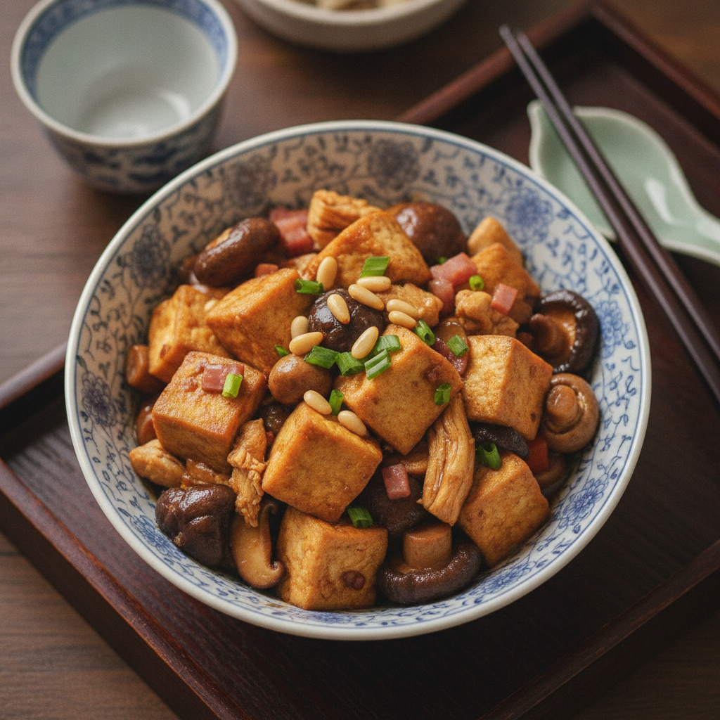 Eight-Treasure Tofu, a dish from Suiyuan Shidan · Yuan Mei